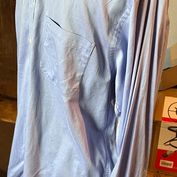 Vintage Burberrys of London Men 16-34 Blue Cotton French Cuff Dress Shirt USA - Picture 2 of 4